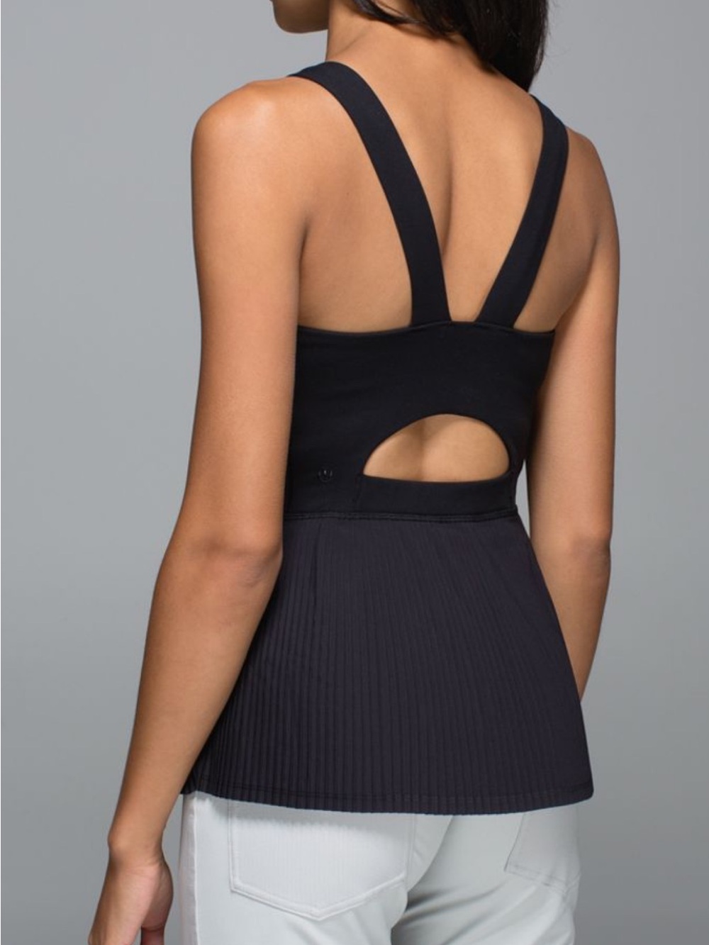 Lululemon Peplum Pleated Tank Black Women’s 4 Street Chic